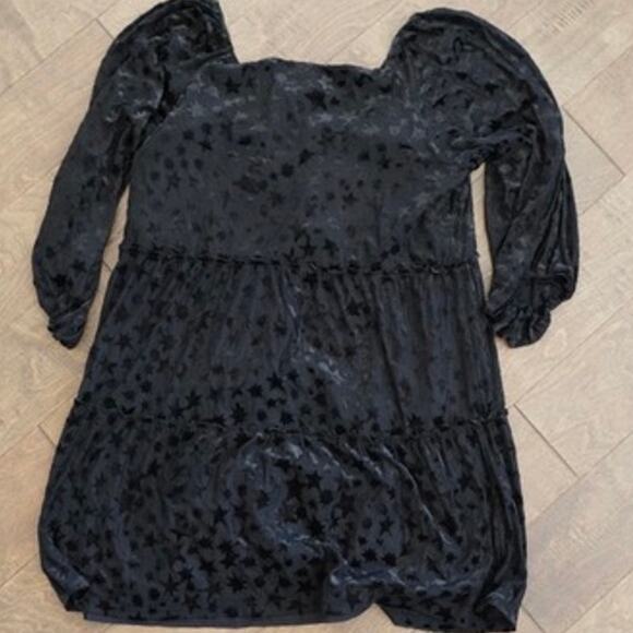 NEW Betsey Johnson Velvet Star Burnout Party Mini Dress Black Womens Size Large - Picture 10 of 12